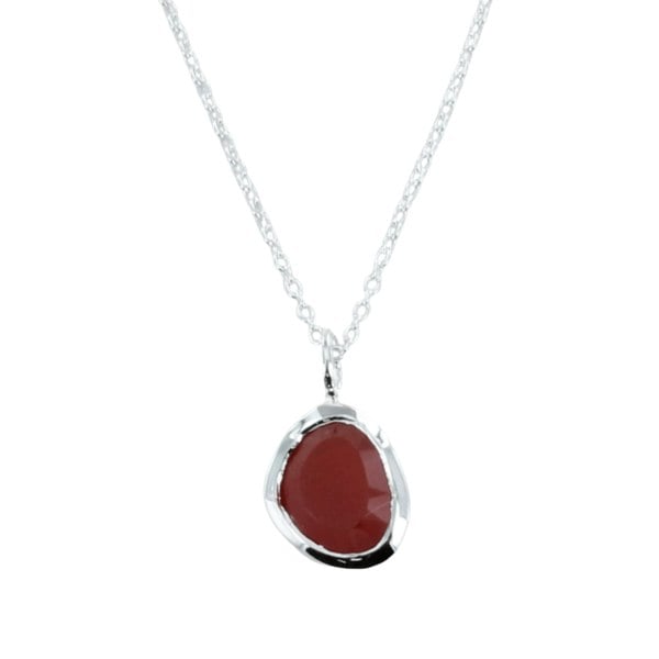 Sterling Silver Birthstone Necklace with Semi-Precious Stone - Reeves & Reeves