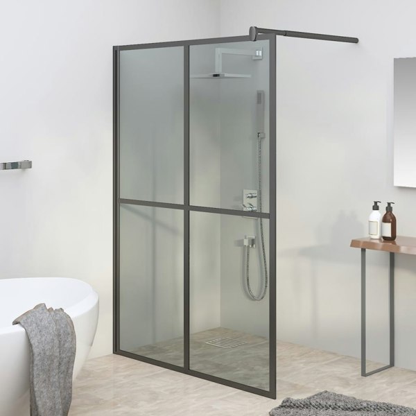 Berkfield Walk-in Shower Screen 140x195 cm Dark Tempered Glass