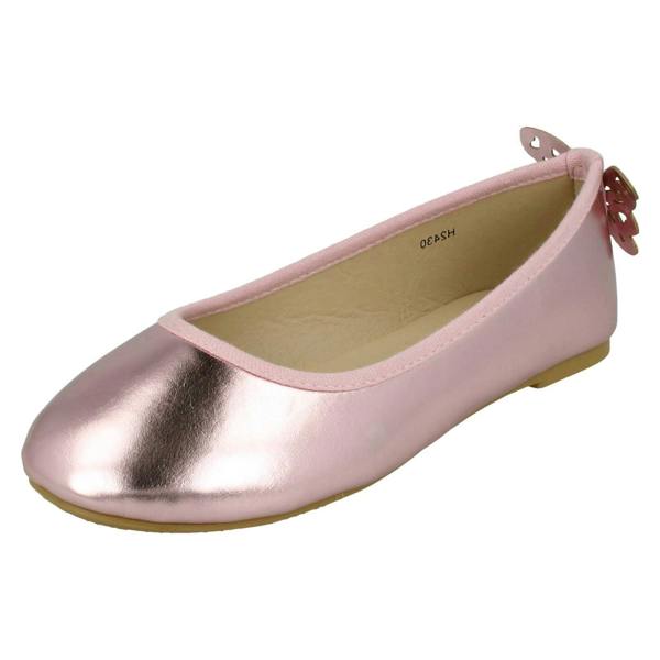 Spot On Girls Spot On Butterfly Heel Trim Ballerinas