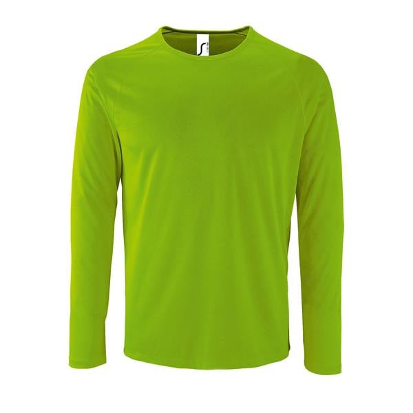 SOLS Mens Sporty Long Sleeve Performance T-Shirt - Neon Green