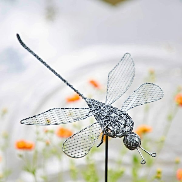 Paper High Anax Metal Dragonfly Garden Stake Decoration