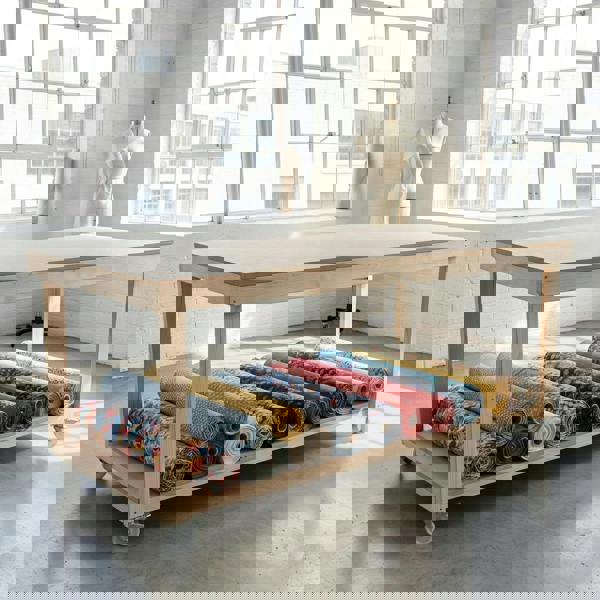 Arbor Garden Solutions Wooden Workbench MDF Top Depth-4ft With Wheels