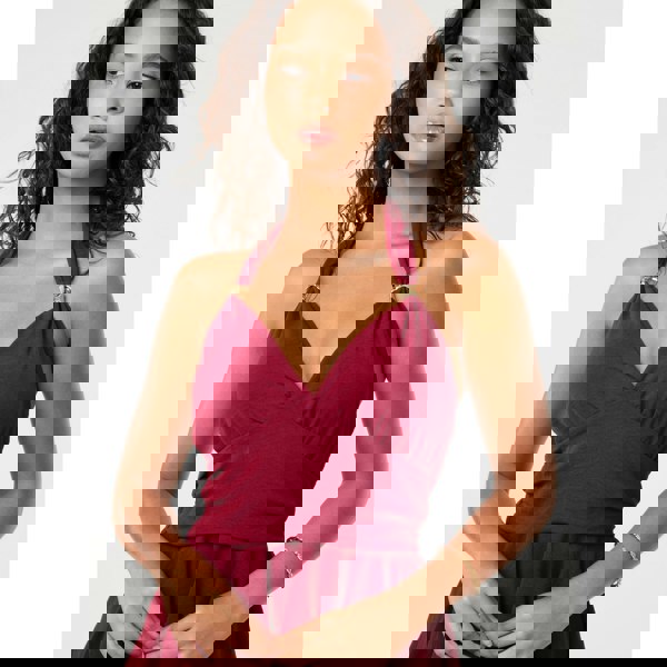 Pink Vanilla Halter Neck Dress With Shorts