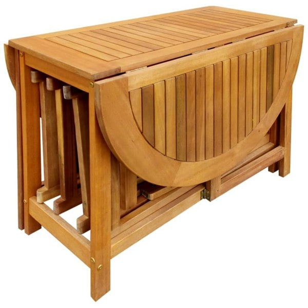 Berkfield 5 Piece Folding Outdoor Dining Set Solid Acacia Wood
