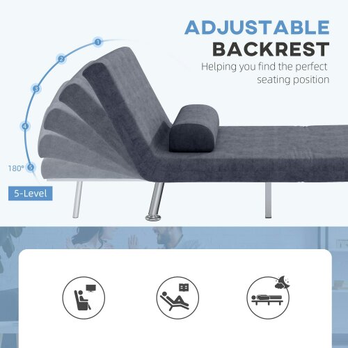 Wyld Haus Tomi Safi Charcoal Grey Velvet Single Sleeper Chair