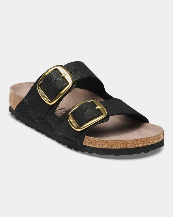 Birkenstock Arizona Big Buckle Synthetics Womens Sandals - Python Black | CHO | Designer Womens Sandals