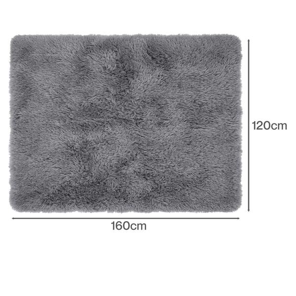 Marlow Rug Fluffy Soft Pile Carpet Non Slip Anti Shedding for Living Room Grey