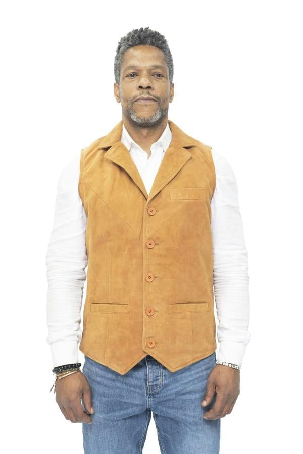 Infinity Leather Mens Classic Smooth Goat Suede Leather Waistcoat-Exeter