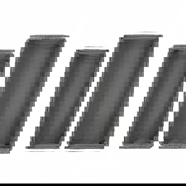 JVL Chroma Rectangular Fabric Storage Baskets for Home Organisation, Set of 2, Grey