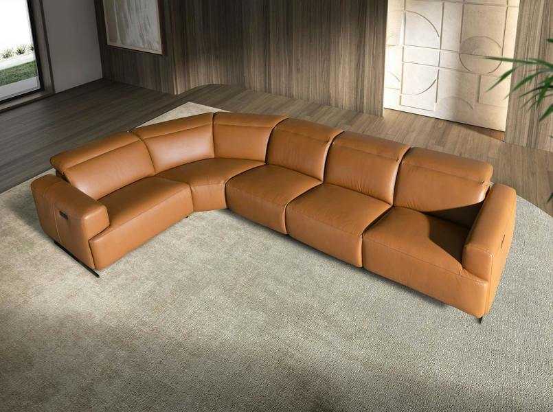 Angel Cerdá Brown leather modular relax corner sofa 6263