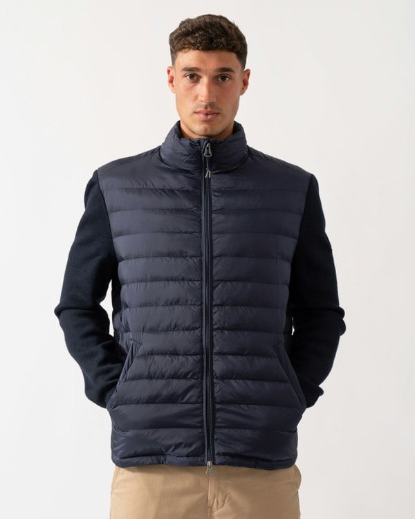 GANT Mens Mixed Media Hybrid Jacket - 433 Evening Blue