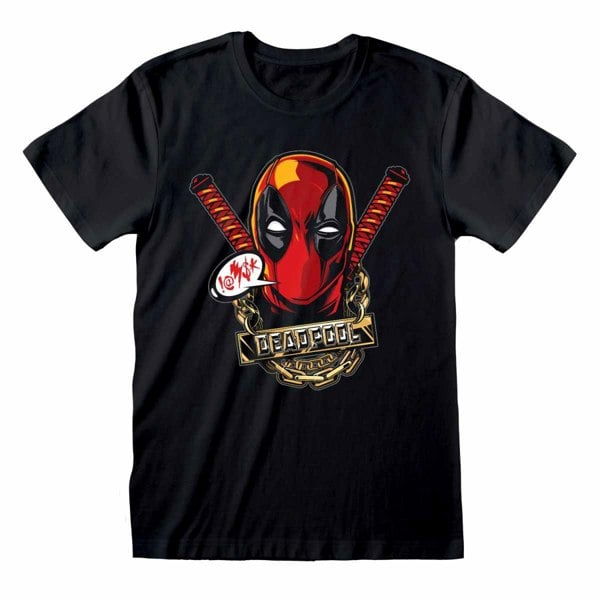 Deadpool Unisex Adult Gangsta T-Shirt - Navy