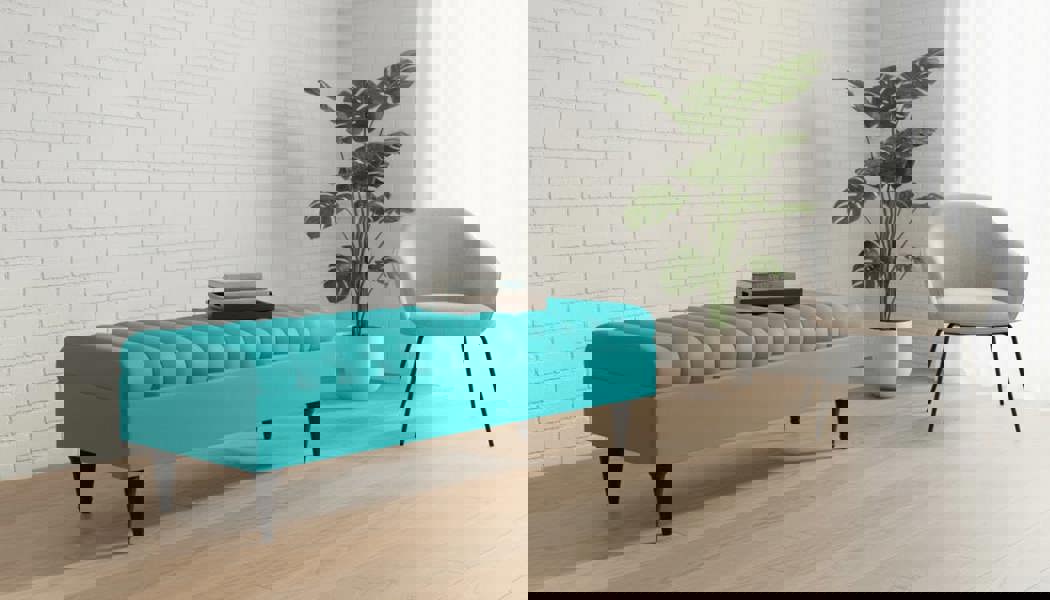 Romo Panel Storage Ottoman Bench Seat – Hidden Storage Coffee Table for Living Room UK (Aqua) - ISTOOLS