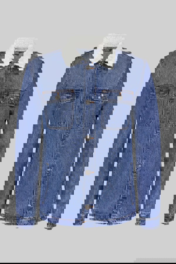 Men's Borg Collar Cotton Denim Tucker Jacket