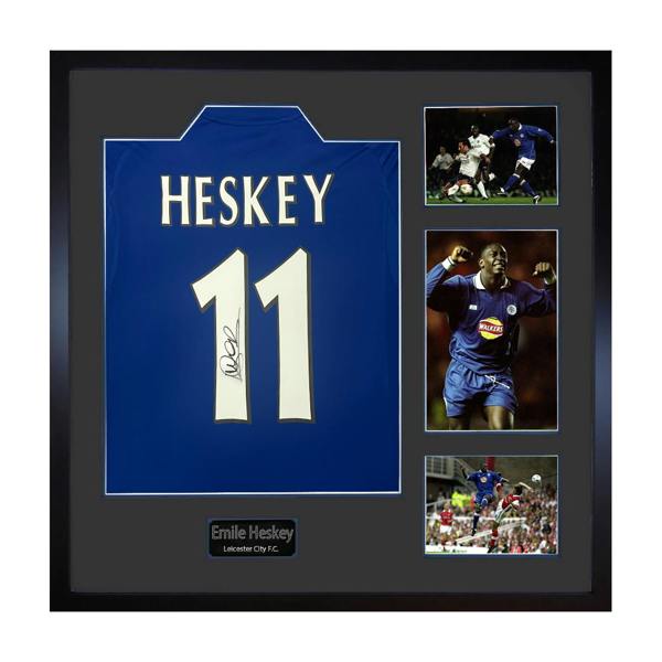 Emile Heskey Signed Leicester City Shirt Elite Frame