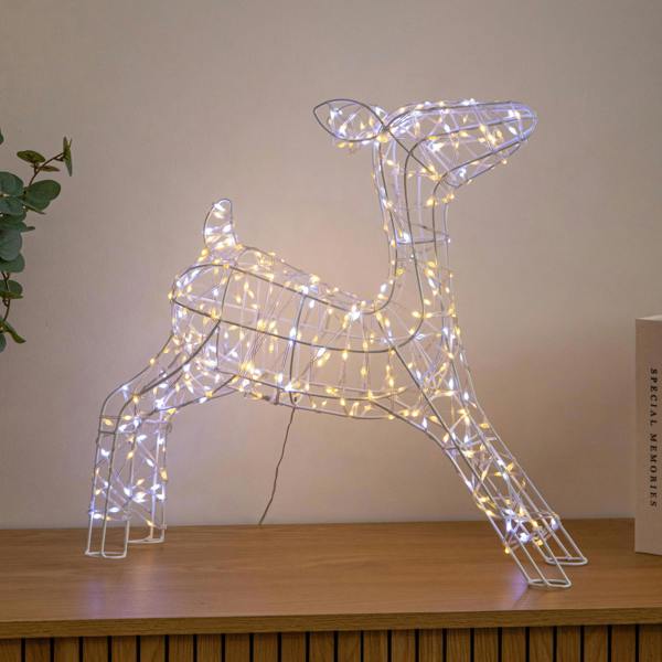 Samuel Alexander 41cm Light Up Christmas Baby Reindeer with White & Warm White Twinkling LEDs