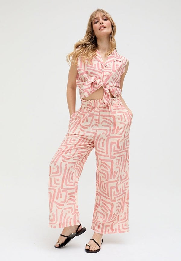 Pop Front Tie Warhol Print Crop Top In Multi - image 2