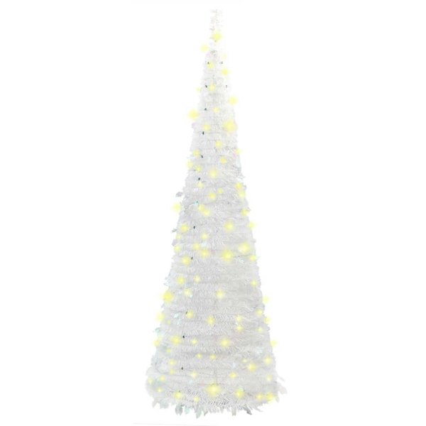 Berkfield Artificial Christmas Tree Pop-up 150 LEDs White 180 cm