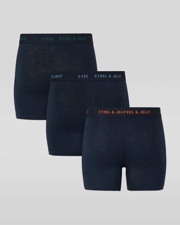 Steel & Jelly 3 Pack Boxers In Navy