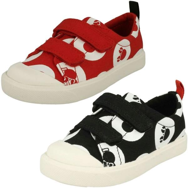 Clarks Childrens Boys Girls Clarks Disney Detailed Canvas Shoes City Polka Lo