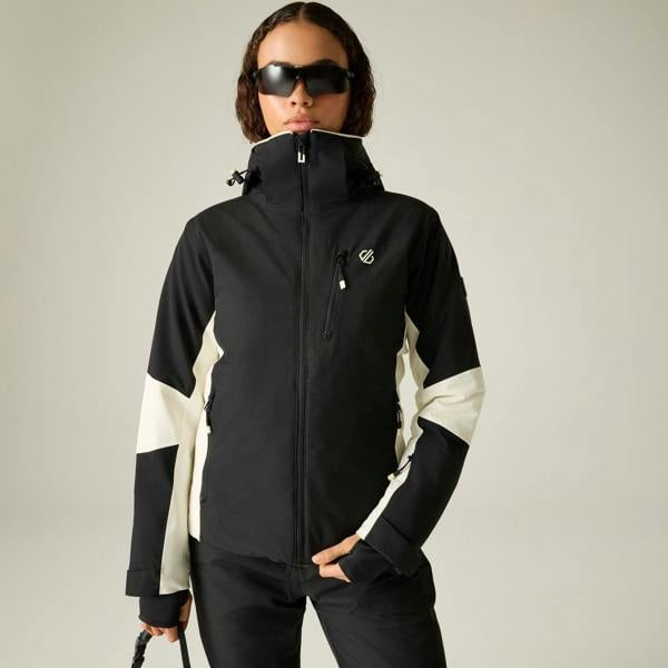 Dare 2B Womens/Ladies Lumi Stretch Ski Jacket - Black/Egret - 