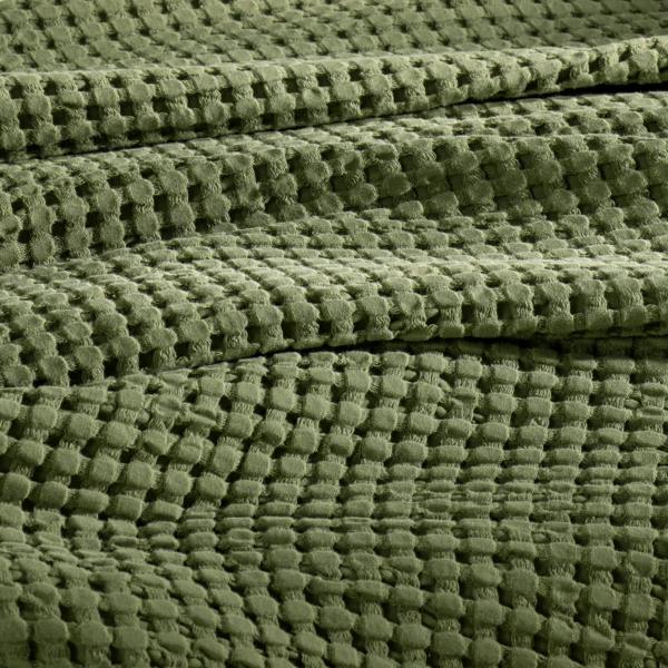 Soak&Sleep Olive Green Waffle Cotton Bedspread