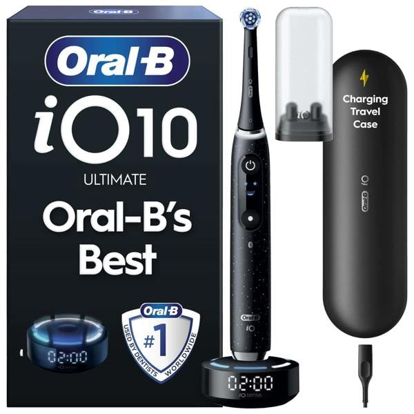 Oral-B iO 10 Cosmic Black Electric Toothbrush with Charging Travel Case