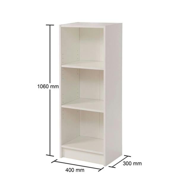 Timber Art Design 3 Tier Medium Narrow Bookcase Shelving Unit Living Room Office Bedroom