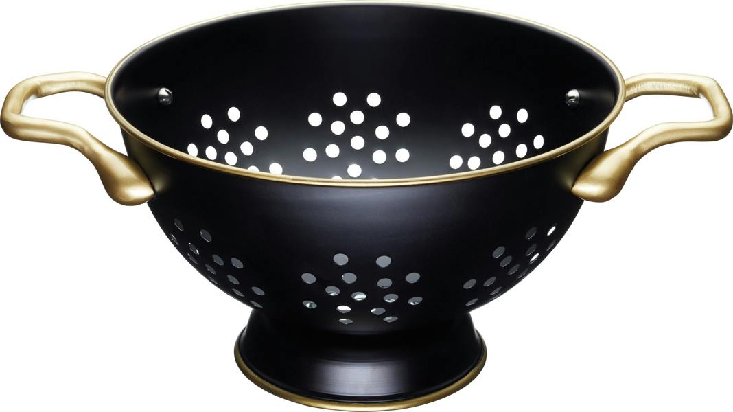 MasterClass 24cm Stainless Steel Matt Black and Brass Colander