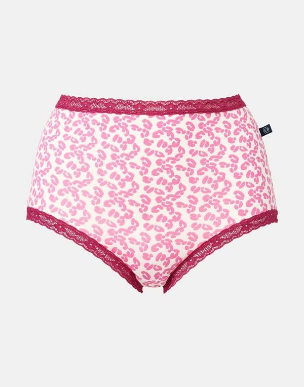 British Boxers Multipack! 4 Pairs of Women's Bamboo Lace Full Briefs – Leopard Rose