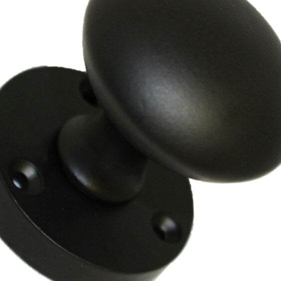 EDH Door Hardware Matt Black Round Door Knob Set with Tubular Latch – Modern Victorian Internal Door Knobs