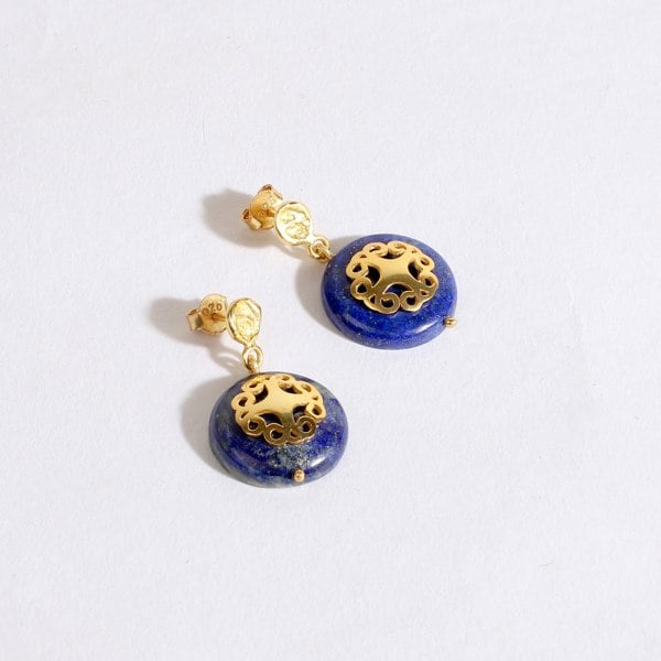 Lila Rasa Lapis Lazuli Earring with Filigree Melange