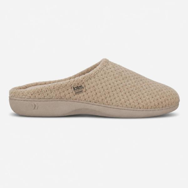 Totes POPCORN TERRY Mules   in  Light Brown