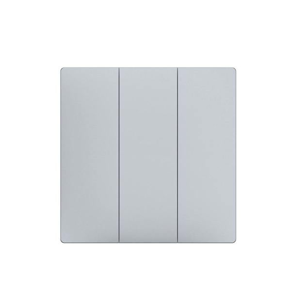 ENER-J Wireless Kinetic 3 Gang Switch ECO SERIES (Silver body) with 3 Non Dimmable 5A RF Receivers. No Wiring, No Batteries, No Drilling Holes