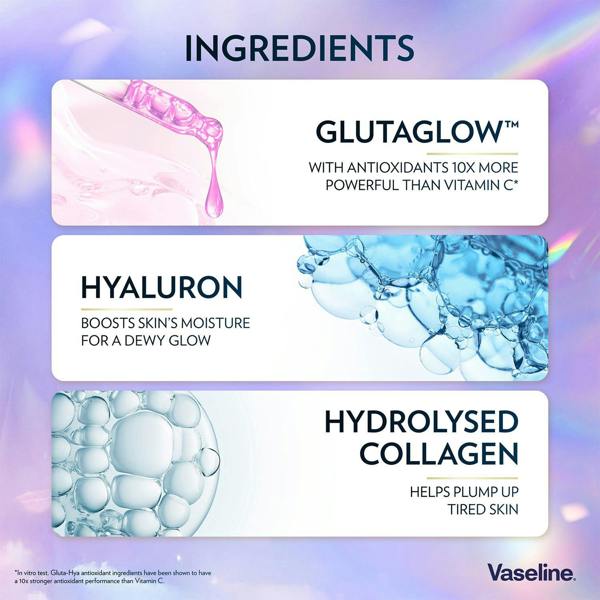 Vaseline Gluta-Hya Lotion Bundle Dewy, Overnight & Flawless Glow, 200ml Each