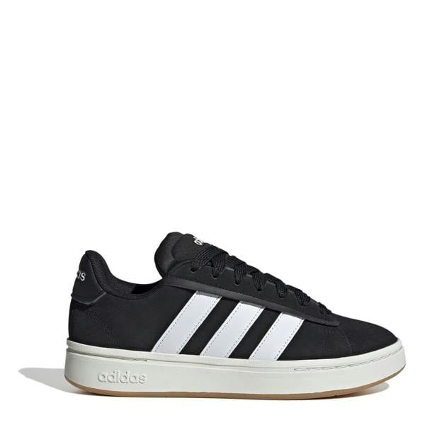 Adidas Womens/Ladies Grand Court Alpha Leather Cloudfoam Trainers - Black/White/Gum - 