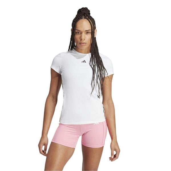 Adidas Womens/Ladies Hyglm 3 Stripes T-Shirt - White/Black - 