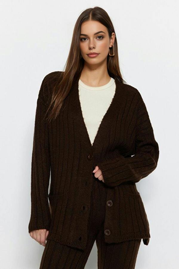 WOVCOR 2-Piece Loose Fit Soft Texture Knit Top & Pants Set
