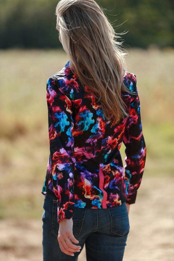 MULTICOLOUR SMOKE WOMENS PRINT SHIRT - Premium Men's Patterned Shirt by Claudio Lugli | Bold Design, Tailored Fit, Best Printed Shirts