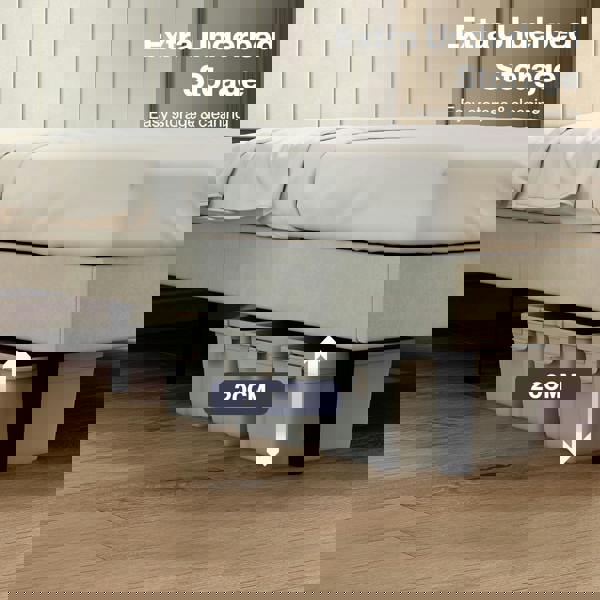 Levede Double Bed Frame Upholstered Platform Bedframe Adjustable Headboard White