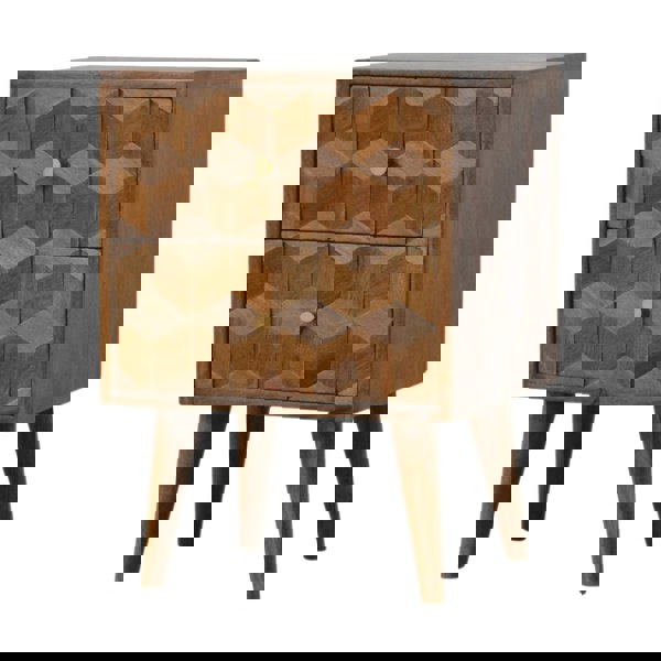 Artisan Furniture Chestnut Cube Carved Bedside