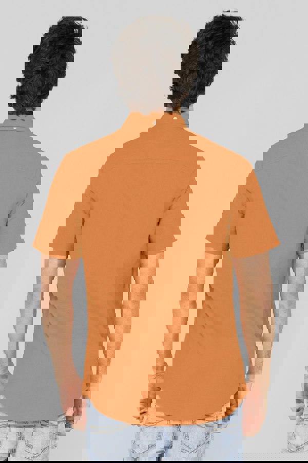 ENORSIA Solid Linen Blend Short Sleeve Shirt