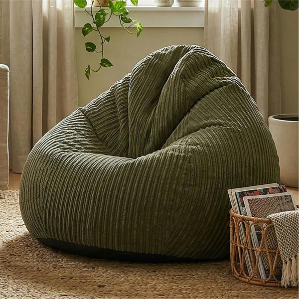 rucomfy Jumbo Cord Slouchbag - Indoor Classic Bean Bag for Adults