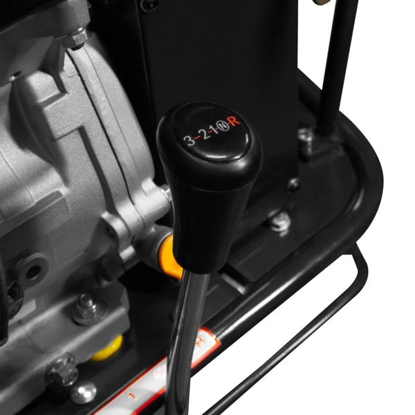 Tracked Mini Dumper Petrol Tipper gear lever with black handle, showcasing clear gear markings and robust machinery details