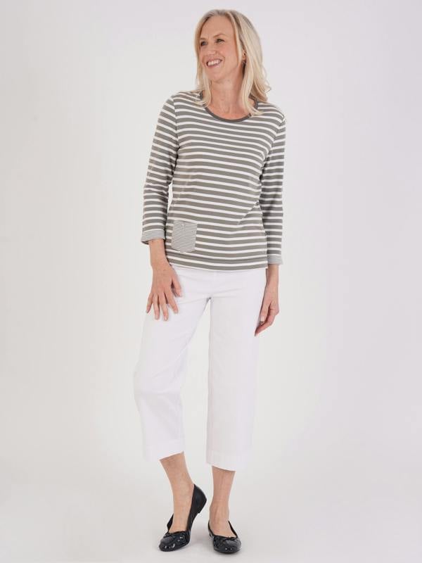 TIGI Stripe And Patch Pocket Top