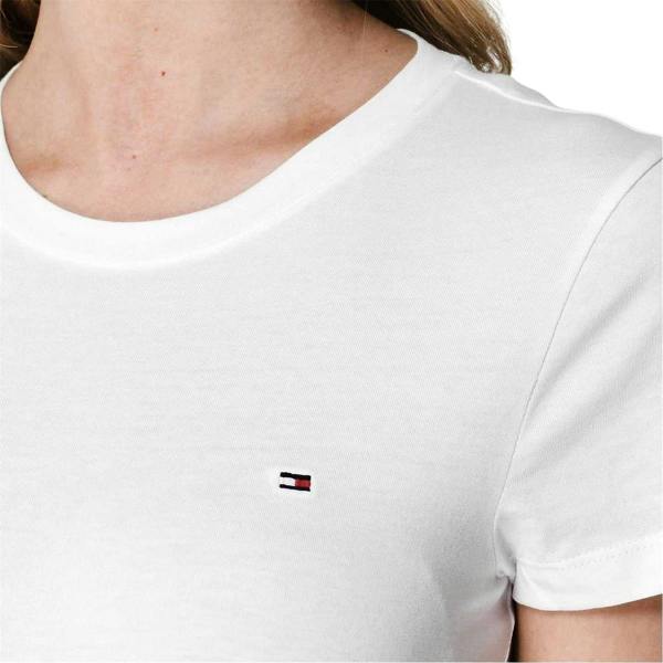 Tommy Hilfiger Womens/Ladies Embroidered Logo Cotton T-Shirt - White - 