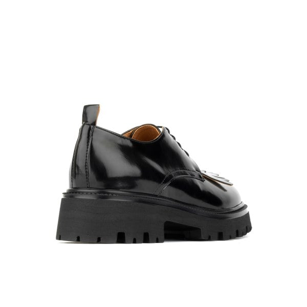 Embassy London Mila - Black - Women's round toe front tassel chunky platform leather shoe