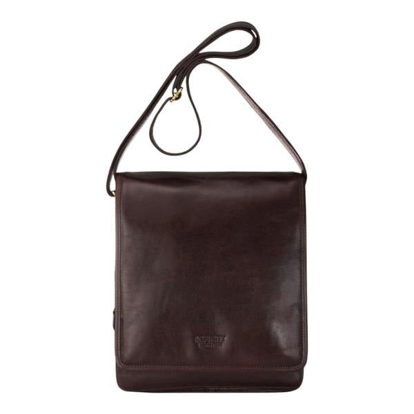 Infinity Leather Leather Vintage Messenger Shoulder Crossbody Travel Business Bag - Ranger