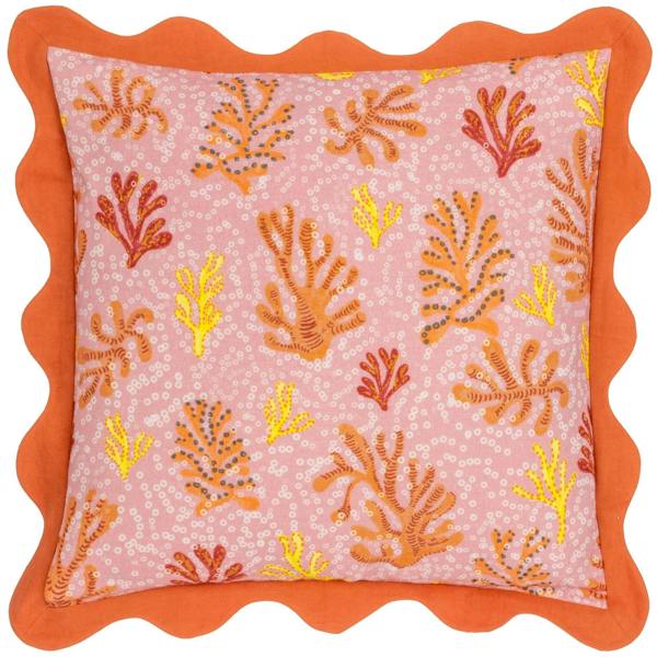Furn Scalloped Coral Cushion Cover - Sandy Pink - 