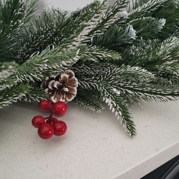 Samuel Alexander Premier 180cm (6ft) Festive New Jersey Christmas Garland PVC Tips With Berries And Cone